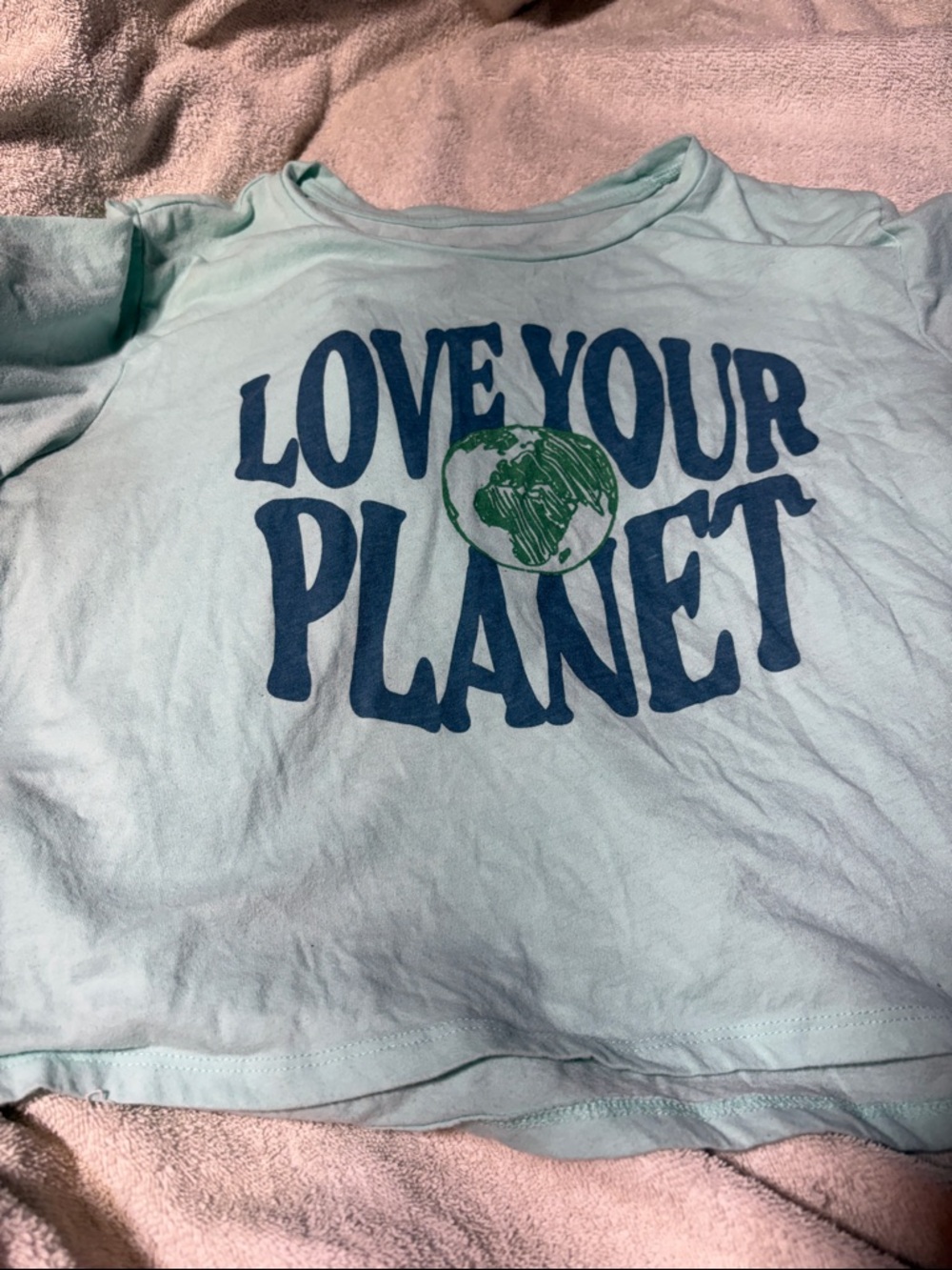 Freeze Light Blue "Love Your Planet" Graphic Tee large/ short length